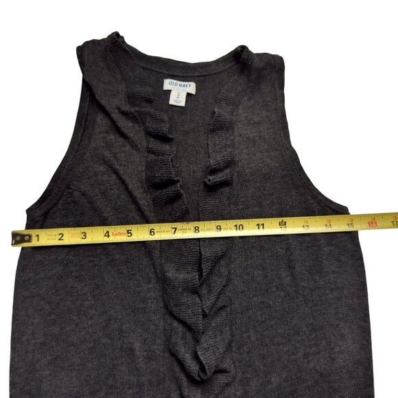 OLD NAVY Sweater Sleeveless Vest/Shrug Grey Size XS With Ruffles - Picture 5 of 7